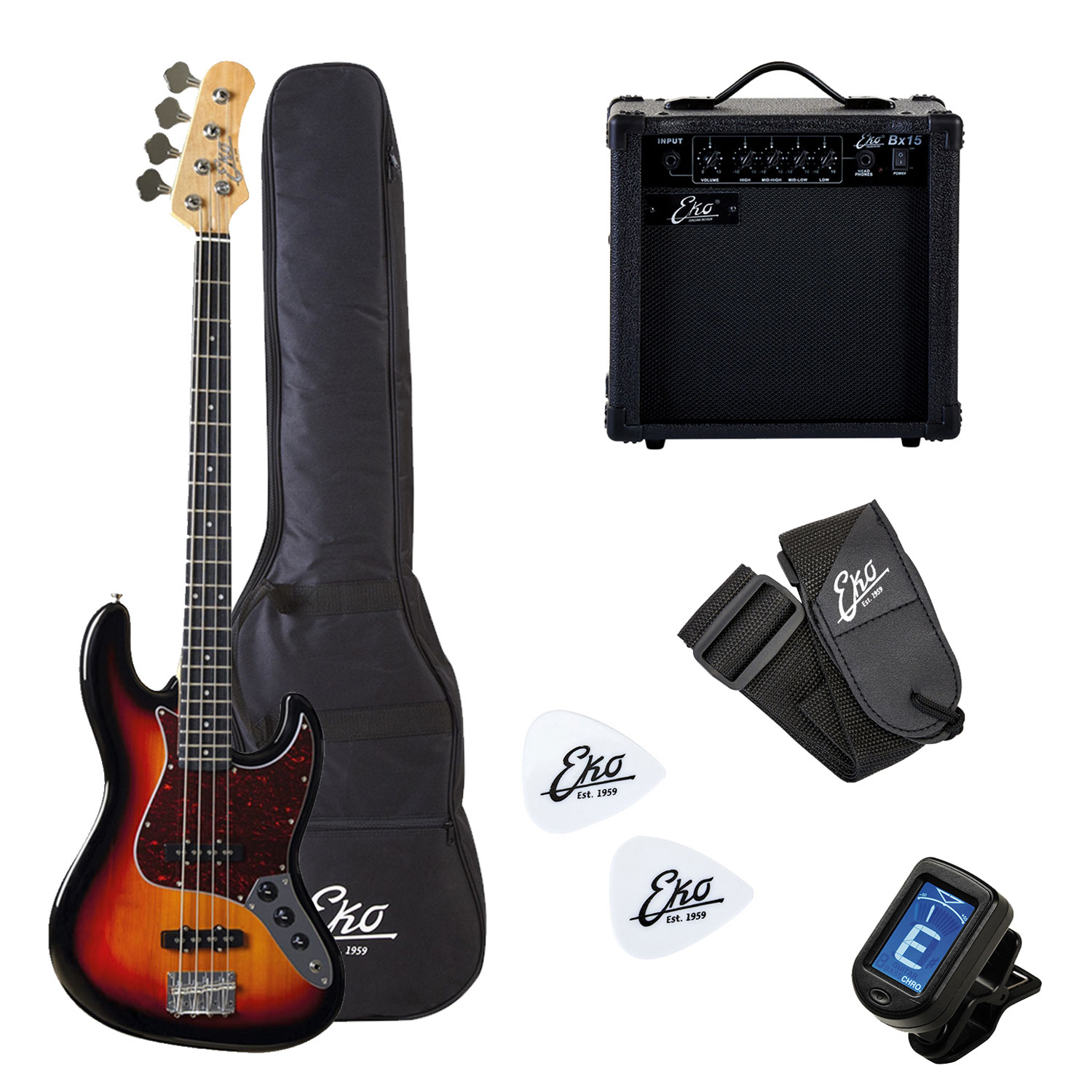 Eko Guitars EB29 Sunburst Pack