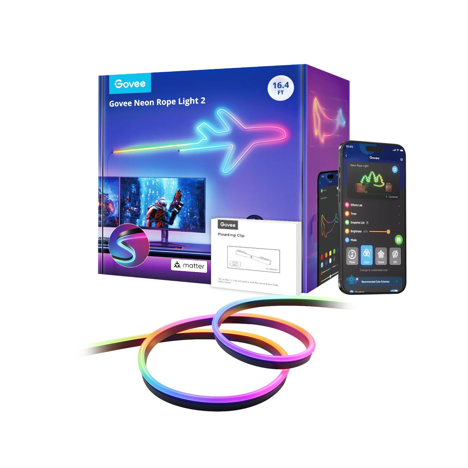 Govee H61D4-B Neon Rope Strip Light2 4m Black