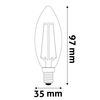 Avide LED Filament Candle 2.5W E14 360° 2700K