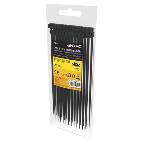 Entac Cable Tie 4.8mm X 250mm Black
