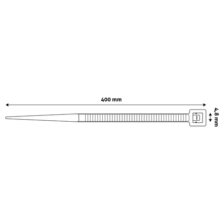 Entac Cable Tie 4.8mm X 400mm Black