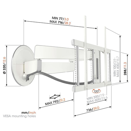 Vogel's TVM 7655 White