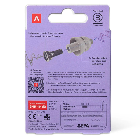 Alpine PartyPlug Transparent 3-Sizes
