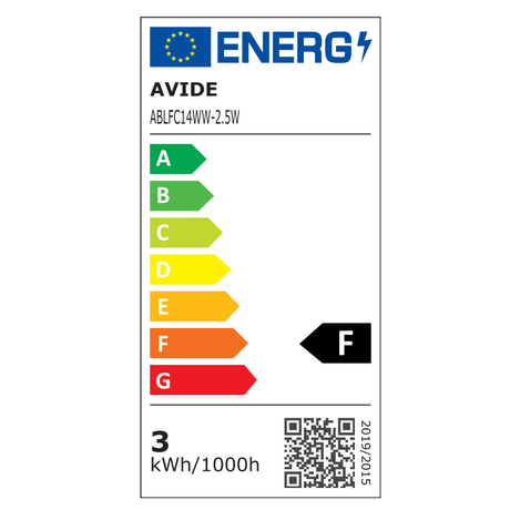 Avide LED Filament Candle 2.5W E14 360° 2700K