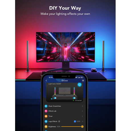 Govee RGBIC Wi-Fi Gaming Light Bars H6047