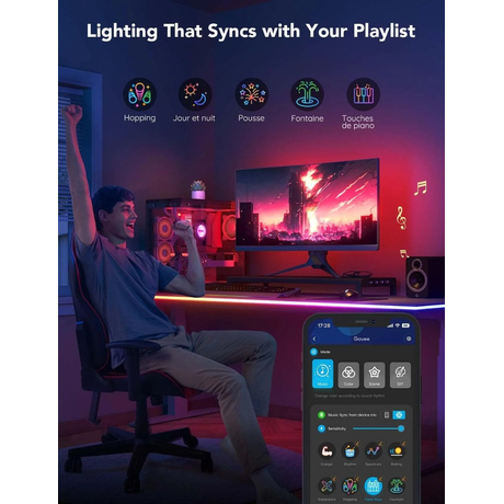 Govee RGBIC LED Neon Rope Lights for Desks H61C3