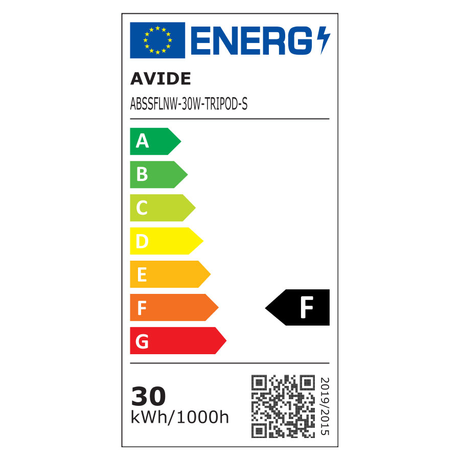 Avide LED Προβολέας Slim SMD 30W Λευκό 4000K 1 Κεφαλή με Τρίποδο